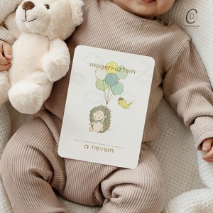 Mérföldkő kártya, erdei állatos emlékörző kártyák, baba box, 17 db - baba - mama - babalátogató ajándékcsomag - Meska.hu