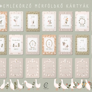Mérföldkő kártya, kis libás emlékörző kártyák, baba box, 17 db - baba - mama - babafotózás - baba mérföldkő kártyák - Meska.hu
