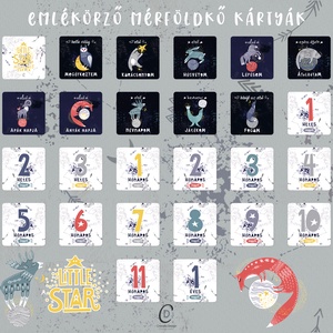 Mérföldkő kártyacsomag, erdei állatos, Univerzum, baba box 26 db - baba - mama - babafotózás - baba mérföldkő kártyák - Meska.hu