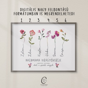 Anya virágoskertje,  anyák napi poszter a gyerekek nevével - otthon & életmód - dekoráció - kép & falikép - poszter - Meska.hu