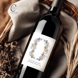 Húsvéti borospalack címke, pálinkás címke, nyuszis ajándékátadó, egyedi italos üveg matrica - ünnepi díszek, dekorációk - húsvéti díszek és dekorációk - húsvéti matrica - Meska.hu