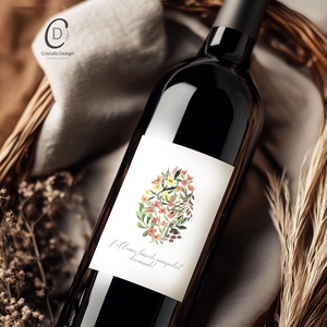 Húsvéti borospalack címke, pálinkás címke, ajándékátadó, egyedi italos üveg matrica - ünnepi díszek, dekorációk - húsvéti díszek és dekorációk - húsvéti matrica - Meska.hu