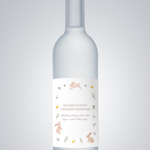 Húsvéti borospalack címke, pálinkás címke, nyuszis ajándékátadó, egyedi italos üveg matrica - ünnepi díszek, dekorációk - húsvéti díszek és dekorációk - húsvéti matrica - Meska.hu