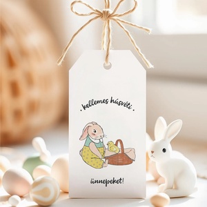 Húsvéti ajándékkísérő, tavaszi ajándékátadó címke szett 6 db - otthon & életmód - papír, írószer - ajándékozás kellékei - ajándékkísérő - Meska.hu