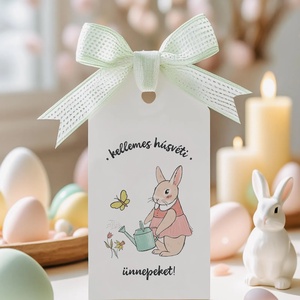 Húsvéti ajándékkísérő, tavaszi ajándékátadó címke szett 6 db, Otthon & Életmód, Papír, írószer, Ajándékozás kellékei, Ajándékkísérő, Fotó, grafika, rajz, illusztráció, MESKA