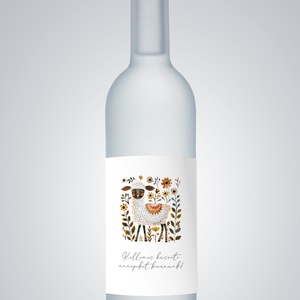 Húsvéti borospalack címke, pálinkás címke, folk ajándékátadó, egyedi italos üveg matrica, Ünnepi díszek, dekorációk, Húsvéti díszek és dekorációk, Húsvéti matrica, Fotó, grafika, rajz, illusztráció, Egyedi felirattal, népies grafikával illusztrált címke, mely tökéletes dekoráció egy húsvéti vacsor..., MESKA