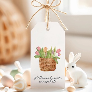 Húsvéti ajándékkísérő, tavaszi ajándékátadó címke szett 6 db - otthon & életmód - papír, írószer - ajándékozás kellékei - ajándékkísérő - Meska.hu