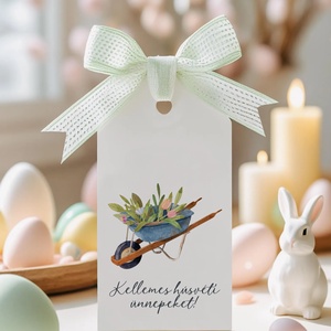 Húsvéti ajándékkísérő, tavaszi ajándékátadó címke szett 6 db - Meska.hu