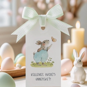 Húsvéti ajándékkísérő, tavaszi ajándékátadó címke szett 6 db - otthon & életmód - papír, írószer - ajándékozás kellékei - ajándékkísérő - Meska.hu