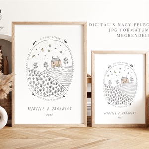 Személyre szóló házavató, lakásavató kép, nászajándék, névre szoló páros ajándék, évforduló - otthon & életmód - dekoráció - kép & falikép - poszter - Meska.hu