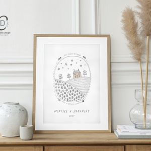 Személyre szóló házavató, lakásavató kép, nászajándék, névre szoló páros ajándék, évforduló - otthon & életmód - dekoráció - kép & falikép - poszter - Meska.hu