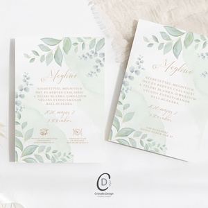 Iskolai ballagási meghívó, greenery kártya - otthon & életmód - papír, írószer - ajándékozás kellékei - meghívó - Meska.hu