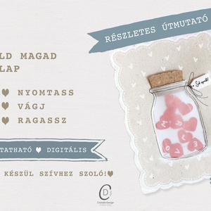 Valentin napi csináld magad képeslap, befőttes üveg ajándékkísérő, letölthető, digitális, nyomtatható - otthon & életmód - papír, írószer - ajándékozás kellékei - képeslap, üdvözlőlap - Meska.hu