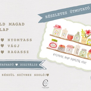 Ballagásra csináld magad képeslap, ajándékkísérő, köszönőajándék, letölthető, digitális, nyomtatható, Otthon & Életmód, Papír, írószer, Ajándékozás kellékei, Képeslap, üdvözlőlap, Fotó, grafika, rajz, illusztráció, Papírművészet, MESKA