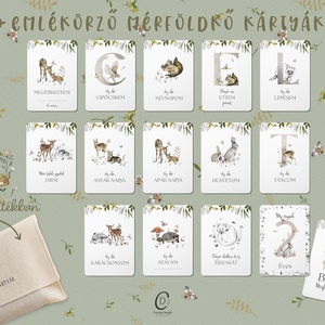 Mérföldkő kártya, erdei állatos, baba box 16 db - baba - mama - babafotózás - baba mérföldkő kártyák - Meska.hu