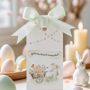 Húsvéti ajándékkísérő, tavaszi ajándékátadó címke szett 6 db - otthon & életmód - papír, írószer - ajándékozás kellékei - ajándékkísérő - Meska.hu