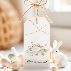 Húsvéti ajándékkísérő, tavaszi ajándékátadó címke szett 6 db, Otthon & Életmód, Papír, írószer, Ajándékozás kellékei, Ajándékkísérő, Fotó, grafika, rajz, illusztráció, MESKA