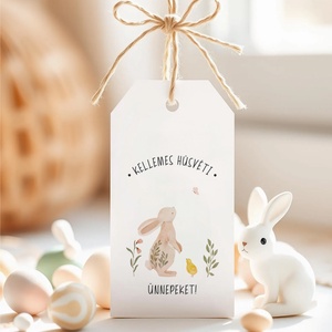 Húsvéti ajándékkísérő, nyuszis ajándékátadó címke szett 6 db - otthon & életmód - papír, írószer - ajándékozás kellékei - ajándékkísérő - Meska.hu