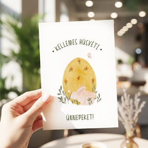 Húsvéti képeslap, nyuszis üdvözlőlapok, tavaszi ajándékkísérő szett 3 db, Ünnepi díszek, dekorációk, Húsvéti díszek és dekorációk, Húsvéti képeslapok, Fotó, grafika, rajz, illusztráció, Papírművészet, MESKA