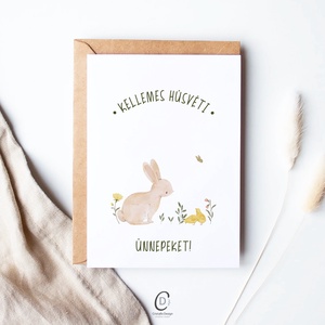 Húsvéti képeslap, nyuszis üdvözlőlapok, tavaszi ajándékkísérő szett 3 db - ünnepi díszek, dekorációk - húsvéti díszek és dekorációk - húsvéti képeslapok - Meska.hu