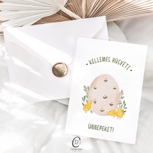 Húsvéti képeslap, nyuszis üdvözlőlapok, tavaszi ajándékkísérő szett 3 db - ünnepi díszek, dekorációk - húsvéti díszek és dekorációk - húsvéti képeslapok - Meska.hu