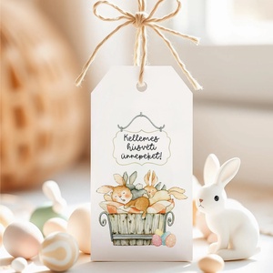Húsvéti ajándékkísérő, nyuszis ajándékátadó címke szett 6 db - otthon & életmód - papír, írószer - ajándékozás kellékei - ajándékkísérő - Meska.hu