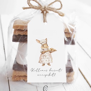 Húsvéti ajándékkísérő, nyuszis ajándékátadó címke szett 6 db - Meska.hu