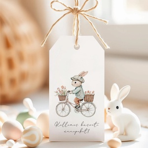 Húsvéti ajándékkísérő, nyuszis ajándékátadó címke szett 6 db - otthon & életmód - papír, írószer - ajándékozás kellékei - ajándékkísérő - Meska.hu
