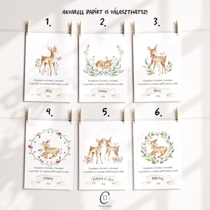 Köszönőajándék óvó néniknek, ballagásra búcsúajándék, őzikés ajándékkísérő - otthon & életmód - papír, írószer - ajándékozás kellékei - képeslap, üdvözlőlap - Meska.hu