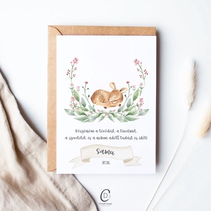 Köszönőajándék óvó néniknek, ballagásra búcsúajándék, őzikés ajándékkísérő - otthon & életmód - papír, írószer - ajándékozás kellékei - képeslap, üdvözlőlap - Meska.hu