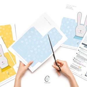 Húsvétra nyuszis ajándékdoboz, tojásgyűjtő, csináld magad, digitális, letölthető, nyomtatható - diy (csináld magad) - egységcsomag - Meska.hu