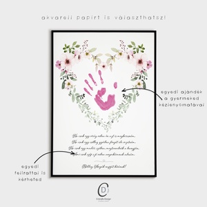 Anyák napi ajándék, egyedi kézlenyomatos poszter, verses falikép, Otthon & Életmód, Dekoráció, Kép & Falikép, Poszter, Fotó, grafika, rajz, illusztráció, Papírművészet, Szívhez szóló ajándékot keresel anyának vagy nagyszülőknek gyermekeidtől?

Ez a különleges gyermeke..., MESKA