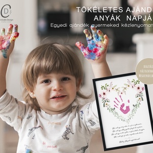 Anyák napi ajándék, egyedi kézlenyomatos poszter, verses falikép - otthon & életmód - dekoráció - kép & falikép - poszter - Meska.hu