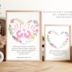 Anyák napi ajándék nagymamáknak, egyedi kézlenyomatos poszter, verses ajándék - otthon & életmód - dekoráció - kép & falikép - poszter - Meska.hu