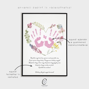 Anyák napi ajándék nagymamáknak, egyedi kézlenyomatos poszter, verses ajándék - otthon & életmód - dekoráció - kép & falikép - poszter - Meska.hu