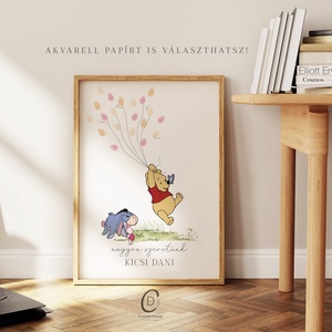 Babaváró buli ujjlenyomat vendégkönyv, Mici mackó poszter, tábla, vászonkép - baba - mama - babaszoba dekoráció - babaposzter - Meska.hu