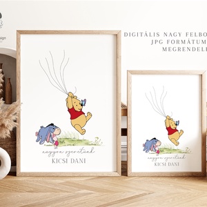Babaváró buli ujjlenyomat vendégkönyv, Mici mackó poszter, tábla, vászonkép - baba - mama - babaszoba dekoráció - babaposzter - Meska.hu