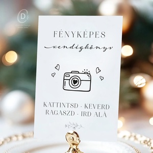 Esküvői fényképes vendégkönyv tábla, jelzés - esküvő - dekoráció - tábla & jelzés - Meska.hu