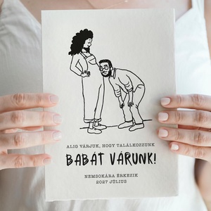 Bababejelentő kártya, babát várunk képeslap - Meska.hu