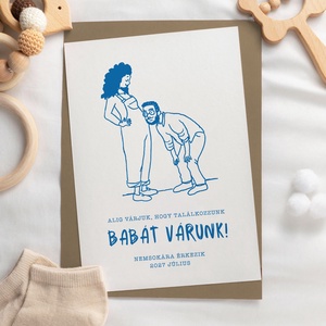 Bababejelentő kártya, babát várunk képeslap - otthon & életmód - papír, írószer - ajándékozás kellékei - képeslap, üdvözlőlap - Meska.hu