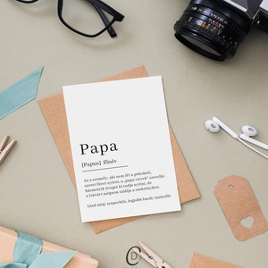 Legjobb apa, papa definíciós képeslap, poszter, az apa vagy papa szó vicces meghatározása, apák napi ajándék - otthon & életmód - papír, írószer - ajándékozás kellékei - ajándékkísérő - Meska.hu