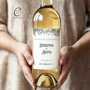 Vineyard boros, pálinkás címke, esküvői köszönő ajándék matrica, szülőköszöntő - Meska.hu
