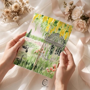 Monet kertje, esküvői meghívó, kinyitható idővonalas esküvői lap - esküvő - meghívó & kártya - meghívó - Meska.hu