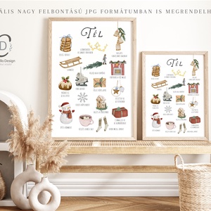 Téli tennivalók gyerekeknek, Montessori oktatóplakát, készülj a karácsonyi szünetre poszter - baba - mama - babaszoba dekoráció - babaszoba kép - Meska.hu