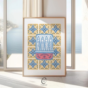 Mediterrán konyhai poszter, azulejo fali dekoráció, portugál kép - otthon & életmód - dekoráció - kép & falikép - poszter - Meska.hu