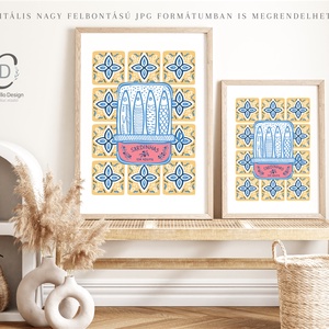 Mediterrán konyhai poszter, azulejo fali dekoráció, portugál kép - otthon & életmód - dekoráció - kép & falikép - poszter - Meska.hu
