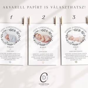 Fényképes keresztszülő felkérő kártya, virágos ajándékkísérő, képeslap - baba - mama - keresztelő kellékek - keresztszülő felkérő - Meska.hu