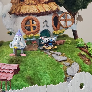 Cuphead-ház (Csészefej és Bögrearc): mágneses, cserélhető figurákkal, LED fénnyel - játék & sport - szerepjáték - Meska.hu