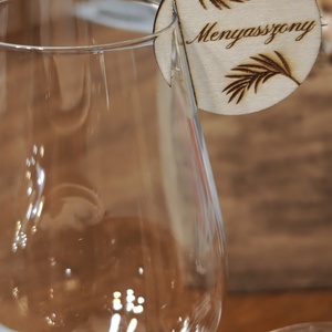 Egyedi pohár jelölő/esküvői névtábla , Esküvő, Dekoráció, Tábla & Jelzés, Gravírozás, pirográfia, MESKA