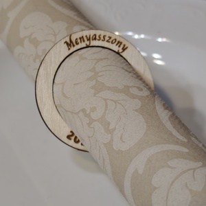 Egyedi gravírozott szalvéta gyűrűk  - esküvő - dekoráció - tábla & jelzés - Meska.hu